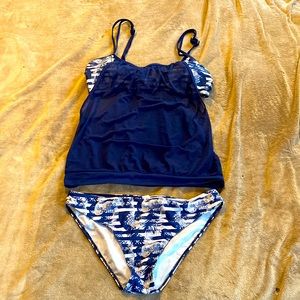 Two piece tankini blue and white, great condition never worn
